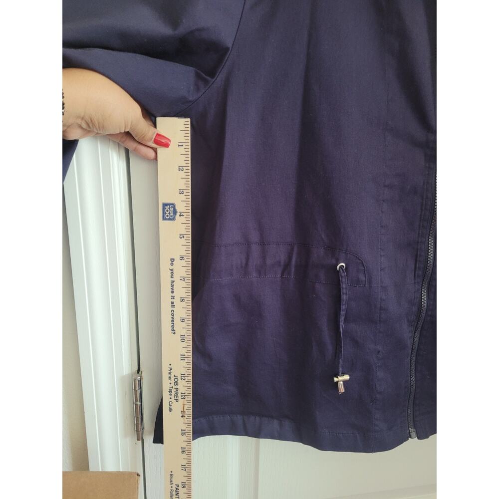 Women's Hillard & Hanson Navy Lightweight Coat Jacket - 3XL -Zip Front - Picture 7 of 9